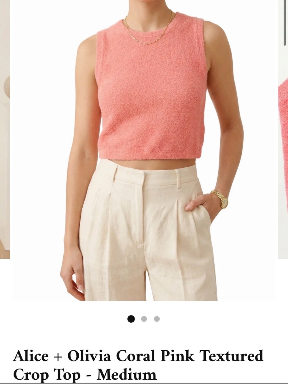 NWT Alice + Olivia Textured Cropped Top